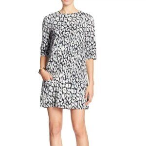 Banana Republic Factory Abstract Leopard Pocket Front Mod Shift Dress